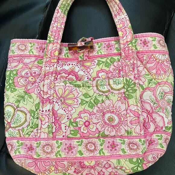 Vera Bradley Petal Pink Pattern Small Shoulder Tote - Picture 1 of 7